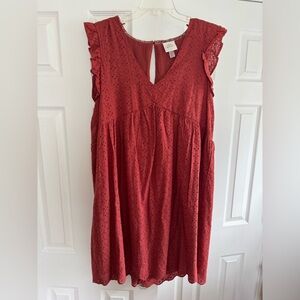 Knox Rose Red Eyelet Tunic